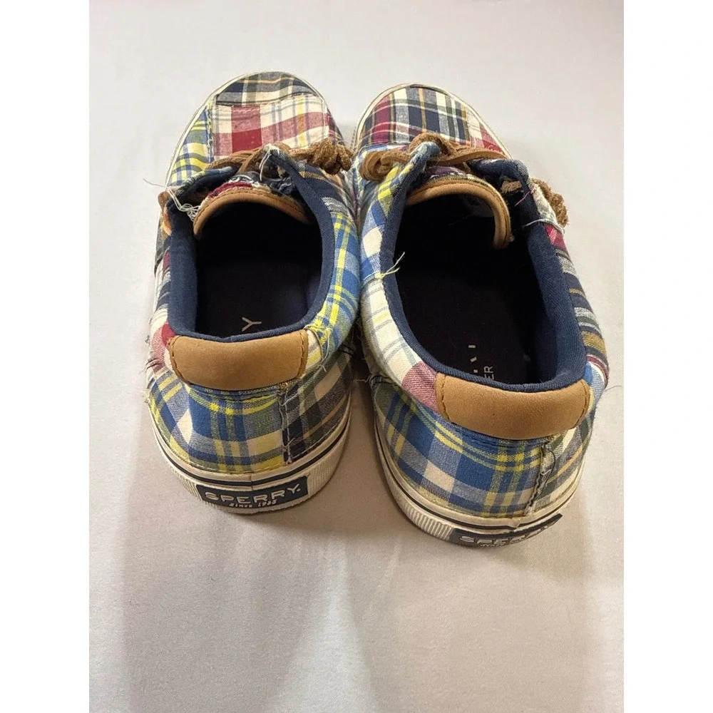 Sperry Top-Sider Mens Patchwork Plaid Canvas Boat Shoes STS19310 Multicolor 8.5